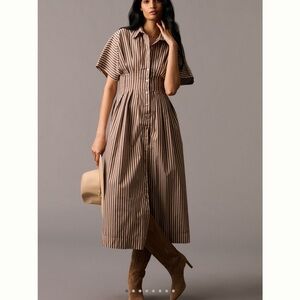 Anthropologie Tobie Brown Striped Dress